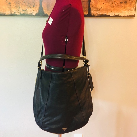 FOSSIL EUC Large Black Expandable Purse w/ Wallet - Picture 1 of 7